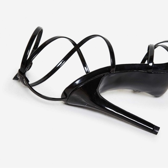 EGO “Kaia” Pointed Barely There Heel in Black Patent - Picture 4 of 6